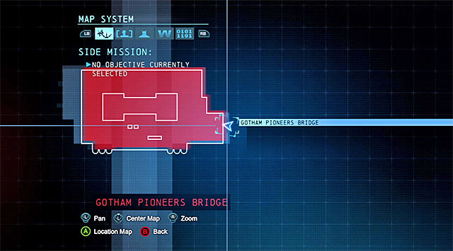 While searching for the collectibles hidden inside the Gotham Bridge (Datapacks 11 and 12) you will have to visit a few rooms inside the main structure of the bridge (e - Gotham Pioneers Bridge - entrance into the bridge | Enigma Datapacks - Enigma Datapacks - Batman: Arkham Origins Game Guide
