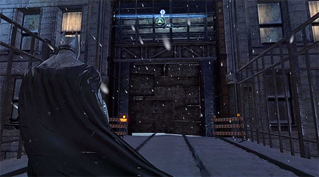 Start on the railway tracks to the South of the collectible and find the wall shown in the above screenshot, using the detective vision - The best hidden datapacks - Extortion File 15 (Diamond District) | Enigma Datapacks - Enigma Datapacks - Batman: Arkham Origins Game Guide