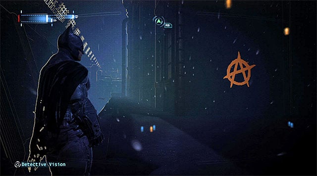 An example tag (they are visible only in the detective vision!) - Anarky Tags | Enigma Datapacks - Enigma Datapacks - Batman: Arkham Origins Game Guide