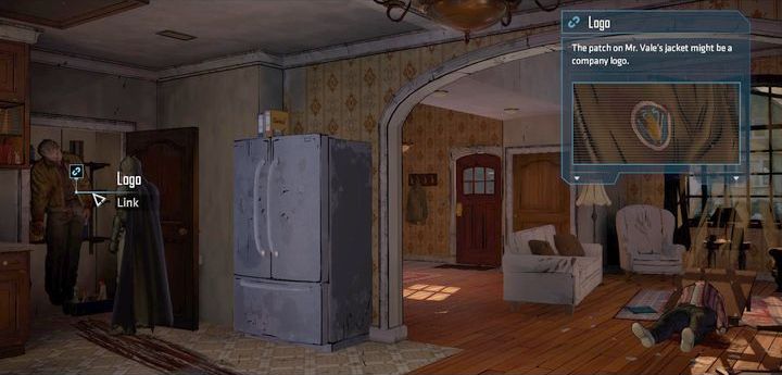 There is a family photo on the chimney on the right, and a body of a man hanging in the cupboard in the kitchen - Chapter 4 - Back to Business | Walkthrough - Episode 4: Guardian of Gotham - Batman: The Telltale Games Series Game Guide