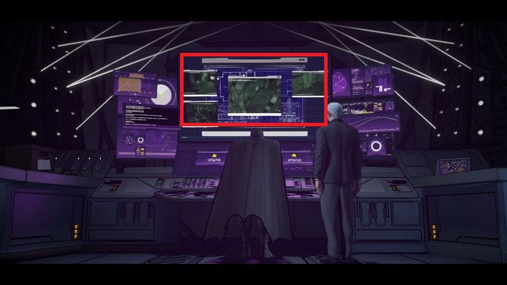 As it quickly turns out, the camera feed doesnt change one bit, so it most probably means that somebody broke into the cameras, and implemented a mock feed - Chapter 6 - Narrow Margins | Walkthrough - Episode 2: Children of Arkham - Batman: The Telltale Games Series Game Guide