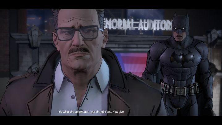 After the conversation with Harvey you reach the theatre - Chapter 6 - Narrow Margins | Walkthrough - Episode 2: Children of Arkham - Batman: The Telltale Games Series Game Guide