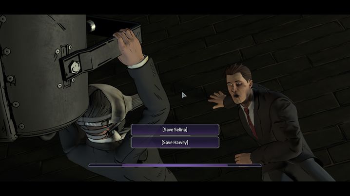 When you deal with the mutant, it turns out that both Selina and Harvey are in danger - Chapter 6 - Narrow Margins | Walkthrough - Episode 2: Children of Arkham - Batman: The Telltale Games Series Game Guide