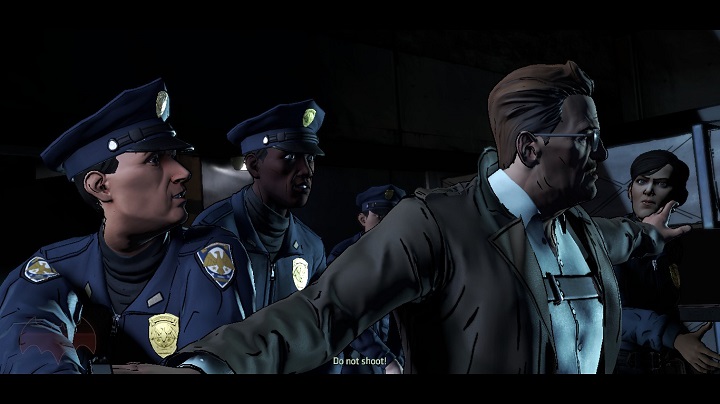 When it seems like you finally caught the woman, Jim Gordon, along with few police officers, appears on the roof - Chapter 1 - Welcome to Gotham | Walkthrough - Episode 1: Realm of Shadows - Batman: The Telltale Games Series Game Guide