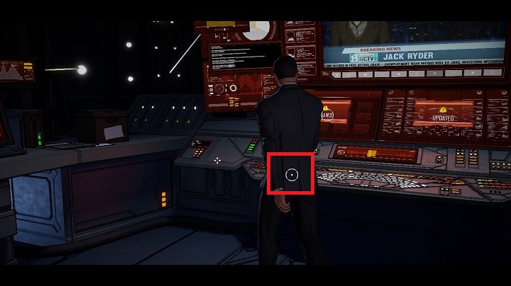 Bruce will take the object, and your next objective will be to connect the disc to the main computer, whose marker you can see on the above screenshot - Chapter 2 - The One That Got Away | Walkthrough - Episode 1: Realm of Shadows - Batman: The Telltale Games Series Game Guide