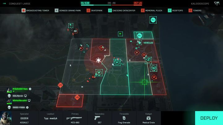 An example map of sectors in Conquest mode. - Battlefield 2042: Conquest - game mode rules - Game modes - Battlefield 2042 Guide