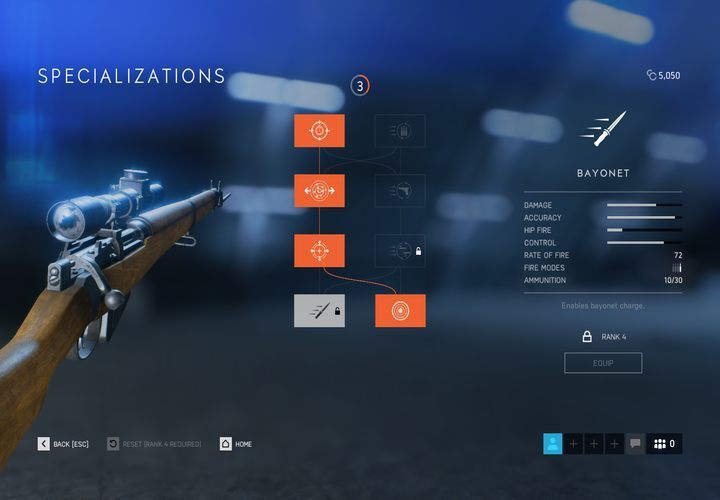 Here you can see the weapon upgrades - some of them provide new abilities, for example a bayonet charge. - General tips for Battlefield 5 - Basics - Battlefield V Guide