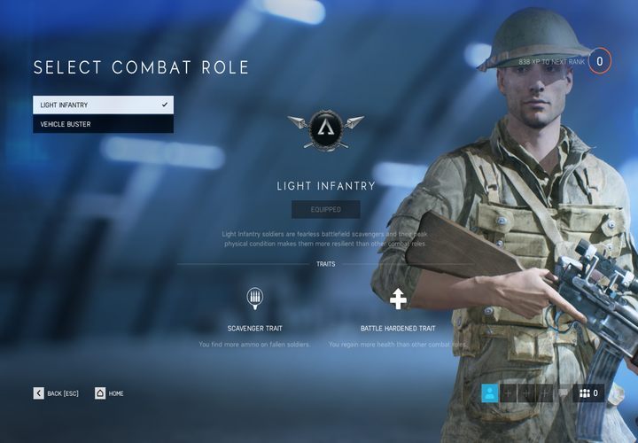 Light infantry combat role features two traits - scavenger and battle hardened. - Assault Class in Battlefield 5 - Character classes - Battlefield V Guide