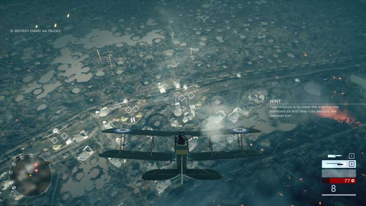 Then you must destroy the aerial targets and the anti-aircraft weapon - Friends in High Places | Walkthrough - Walkthrough - Battlefield 1 Game Guide