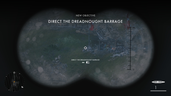 Your first task in this mission is pointing the target with the binoculars and pressing the shooting button - The Runner | Walkthrough - Walkthrough - Battlefield 1 Game Guide