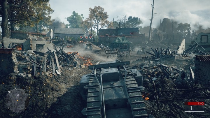 When your objective will be destroying the artillery, notice the green tent on the right side - Through Mud and Blood | Field Manuals - Field Manuals - Battlefield 1 Game Guide