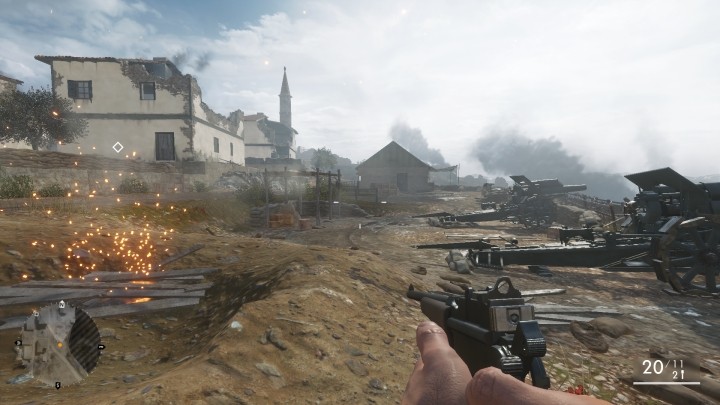 The field manual is hidden in the building on the right side, near the cannons - The Runner | Field Manuals - Field Manuals - Battlefield 1 Game Guide