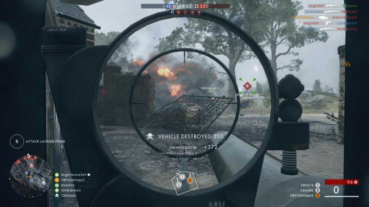 If two tanks are facing each other directly and begin shooting one another, the one which fires the first shot will always win - How to fight using a tank? - Grenades, Tanks and Planes - Battlefield 1 Game Guide