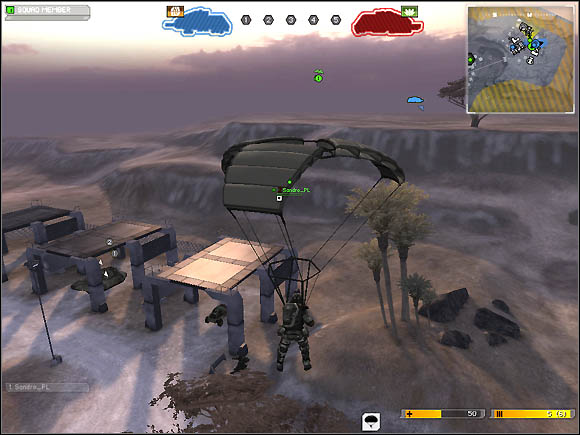 When we are inside an APC vehicle, air transport vehicle or a Titan airship, we may use an assault pod - Parachute and assault pod - Additional notes - Battlefield 2142 - Game Guide and Walkthrough