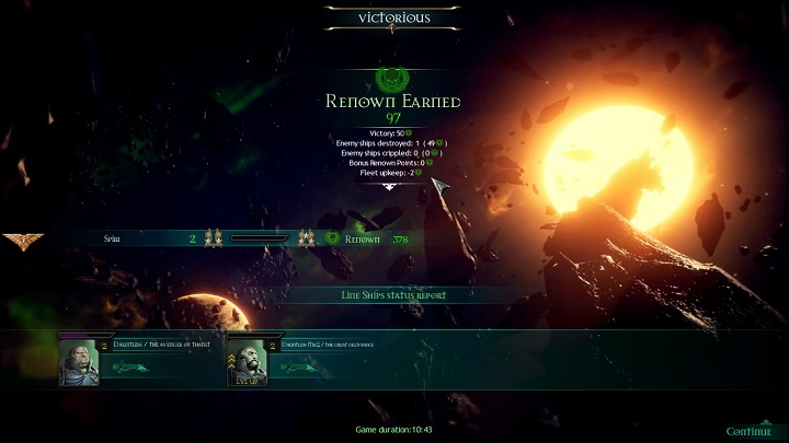 The admiral and the officers get Renown Points after a completed mission. - Experience - Gameplay basics - Battlefleet Gothic: Armada - Game Guide and Walkthrough