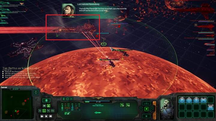 First of all, try not to surround the ship, because this may expose you to fire from both sides at the same time - Chapter V - The Empire Resurgent - Campaign - Battlefleet Gothic: Armada - Game Guide and Walkthrough
