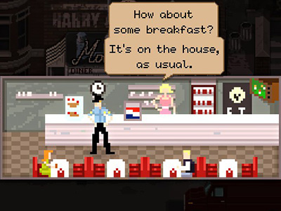 Good relations with locals mean that sometimes you get free meals. - General advice | Gameplay basics - Gameplay basics - Beat Cop Game Guide