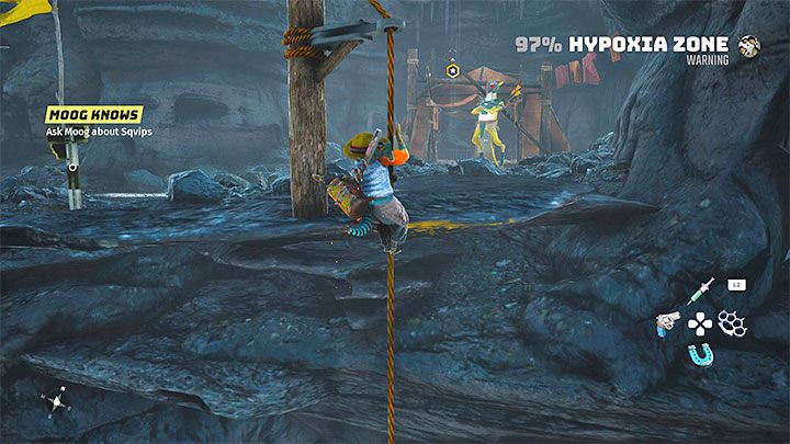 Hanging ropes and ladders, which can be found in town, forts and open spaces, can also help you reach higher areas - Biomutant: Climbing - what techniques to use? - Exploration - Biomutant Guide