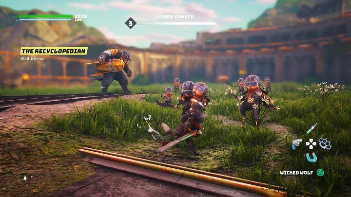 Once you enter the Chugyard area, you will have to fight against a large group of enemies, among which there will be one stronger opponent with a battering ram - Biomutant: The Chugyard - walkthrough - Main tasks - Biomutant Guide