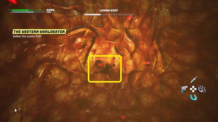 In the third stage, Jumbo Puff will swallow your hero and you will go straight to the monster's stomach - Biomutant: Jumbo Puff - how to beat? - Bosses - Biomutant Guide