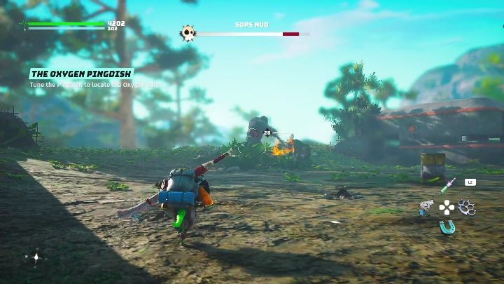 You can find the satellite to check the signal at Pingdish 11H - Biomutant: The Oxygen Pingdish - walkthrough - Pingdishes - Biomutant Guide