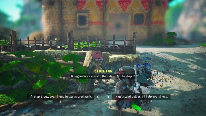 How to start: Talk to a villager in Pokburr - Biomutant: The Brogg Friend - walkthrough - NPC quests - Biomutant Guide