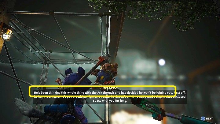 Some NPCs you meet on your way in Biomutant may refuse the offered place on the Ark, which may be related to your choices or aura, for example - Biomutant: The Ark - walkthrough - Main quests - Biomutant Guide