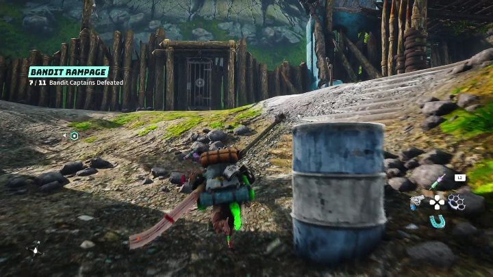 The cage with the prisoner is located by the wooden beams - Biomutant: Captives - walkthrough - Exploration - Biomutant Guide