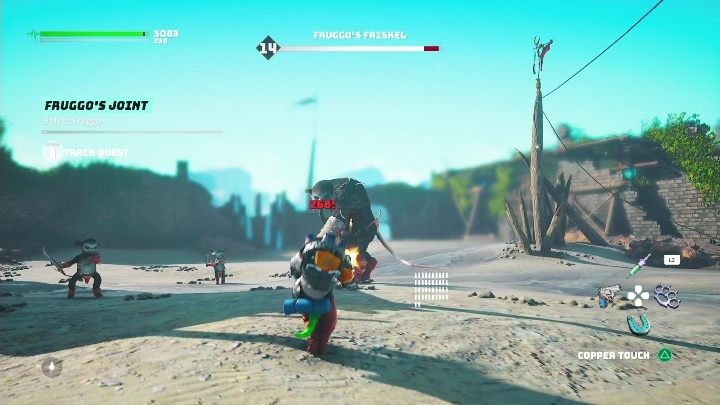 To clear the camp, you must defeat two mini-bosses and some other enemies - Biomutant: Cleaning up - walkthrough - Exploration - Biomutant Guide