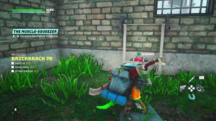 You will find this workout machine in the dilapidated building, to the left of the entrance - Biomutant: The Muscle-Squeezer - walkthrough - Exploration - Biomutant Guide