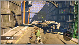 Explore the area above your current position and use the rip ability to take down a new train - Act 1 - Chapter 1 - Ascension City Downtown III - Act 1 - Chapter 1 - Bionic Commando - Game Guide and Walkthrough