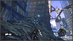 Remain inside the building and use the stairs to get to the upper floor - Act 1 - Chapter 1 - Ascension City Downtown IV - Act 1 - Chapter 1 - Bionic Commando - Game Guide and Walkthrough