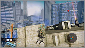 Obviously you must secure the roof by eliminating all hostile units - Act 1 - Chapter 3 - Ascension City Downtown VII - Act 1 - Chapter 3 - Bionic Commando - Game Guide and Walkthrough