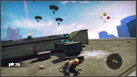 Make sure you've killed all enemy units and then approach the relay station to hack into the system - Act 1 - Chapter 3 - Ascension City Downtown VII - Act 1 - Chapter 3 - Bionic Commando - Game Guide and Walkthrough