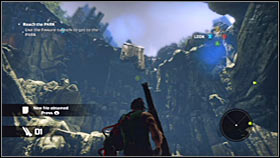 A huge walker will appear above the canyon and it's going to start sending out smaller drones to hunt you down - Act 2 - Chapter 1 - Fissure III - Act 2 - Chapter 1 - Bionic Commando - Game Guide and Walkthrough