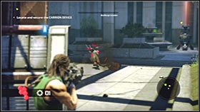 Use the hook for the second time in order to get to the upper balcony - Act 2 - Chapter 1 - Ascension City Park II - Act 2 - Chapter 1 - Bionic Commando - Game Guide and Walkthrough