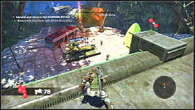 Approach the ledge carefully and you should notice a new minefield in front of you - Act 2 - Chapter 2 - Ascension City Park III - Act 2 - Chapter 2 - Bionic Commando - Game Guide and Walkthrough