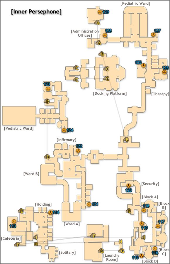 113 - AUDIO DIARY : [The Definition of Despair] - Thomas - BioShock 2: Inner Persephone - audio diaries map - Maps - Audio Diaries - Bioshock 2 Game Guide & Walkthrough