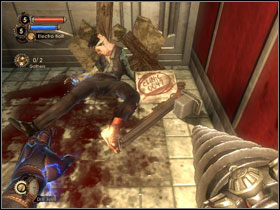 The second Diary will lead you to the cafe on whichs roof you have seen the turret - BioShock 2: Paupers Drop - walkthrough - Walkthrough - Bioshock 2 Game Guide & Walkthrough