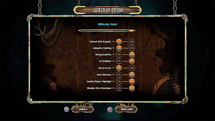 Additional settings can be found in the Gameplay Options menu and not all of them concern the visuals of the game - BioShock 2: System requirements - Appendix - Bioshock 2 Game Guide & Walkthrough