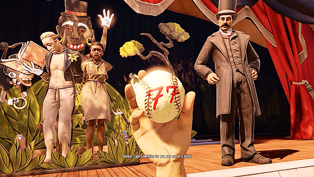 During the lottery the main character will draw a ball with the winning number (the same one as from the warning from the telegram) - Important choice: first throw | Chapter 3 - Raffle Square - Chapter 3 - Raffle Square - BioShock Infinite Guide