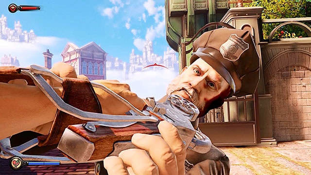 As youve probably noticed during the events that took place in the lottery area youve obtained your first weapon - a Sky-Hook - Fight your way to Monument Island | Chapter 3 - Raffle Square - Chapter 3 - Raffle Square - BioShock Infinite Guide