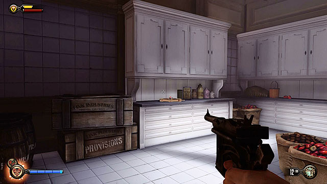 Proceed towards the kitchen - Go to the Monument Island and find the girl (part 1) | Chapter 4 - Comstock Center Rooftops - Chapter 4 - Comstock Center Rooftops - BioShock Infinite Guide