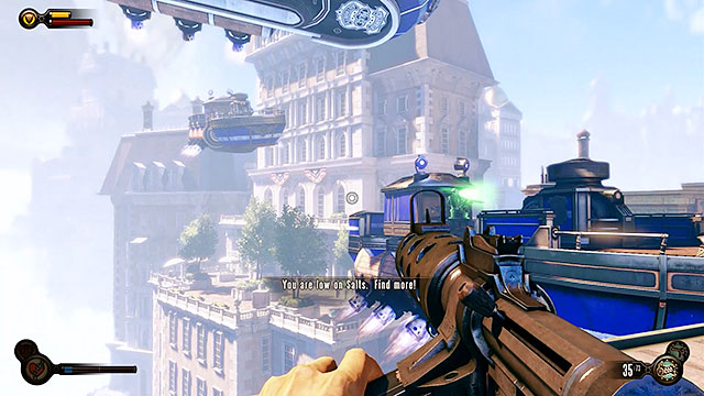 Another police barge can be located on the other side of the roof and two more will arrive soon, both with police reinforcements - Go to the Monument Island and find the girl (part 1) | Chapter 4 - Comstock Center Rooftops - Chapter 4 - Comstock Center Rooftops - BioShock Infinite Guide