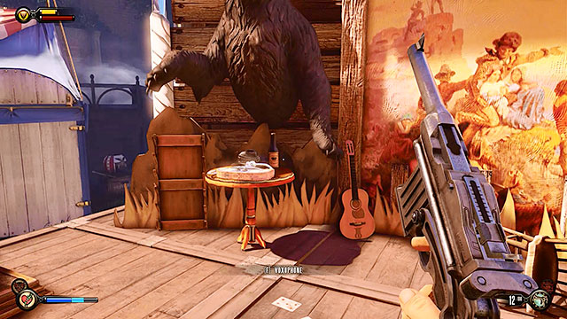 Another interesting item can be found on the stage, below the terrace - Go to the Monument Island and find the girl (part 2) | Chapter 4 - Comstock Center Rooftops - Chapter 4 - Comstock Center Rooftops - BioShock Infinite Guide