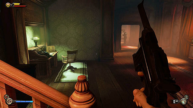 Check the area to your right to find interactive hooks - Go to the Monument Island and find the girl (part 2) | Chapter 4 - Comstock Center Rooftops - Chapter 4 - Comstock Center Rooftops - BioShock Infinite Guide