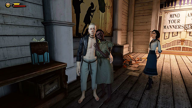 There may be a surprise waiting you in the last corridor leading to the arcade - Choice: Marigold pin | Chapter 7 - Battleship Bay - Chapter 7 - Battleship Bay - BioShock Infinite Guide