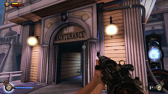 Once youve won the battle use the Shock Jockey vigor on an electrical node found near the angel statue - Return to Soldiers Field and power up the gondola | Chapter 12 - Return to Hall of Heroes - Chapter 12 - Return to Hall of Heroes - BioShock Infinite Guide