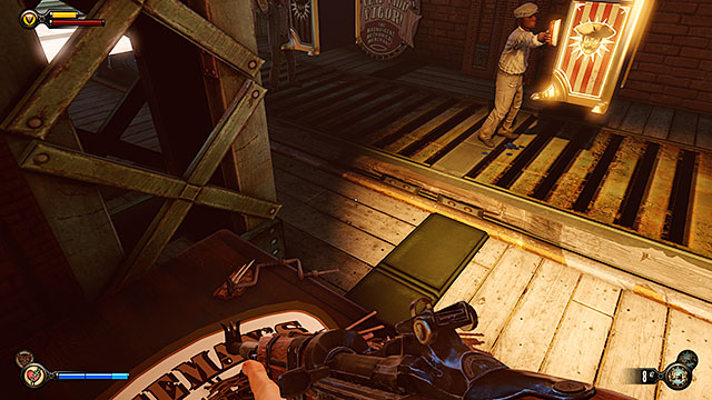 Theres a freight elevator in the middle of the docks - Find Elizabeth | Chapter 13 - Finkton Docks - Chapter 13 - Finkton Docks - BioShock Infinite Guide