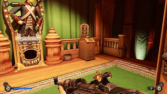 One of the things that will change in this version of Columbia will be a kinetoscope located near the exit from the club - Return to the gunsmiths workshop part 1 | Chapter 18 - The Good Time Club - Chapter 18 - The Good Time Club - BioShock Infinite Guide